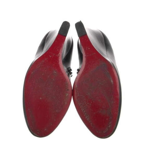 Christian Louboutin Black Leather Wedge Ankle Booties – Size 37 (US 7) - Picture 8 of 8